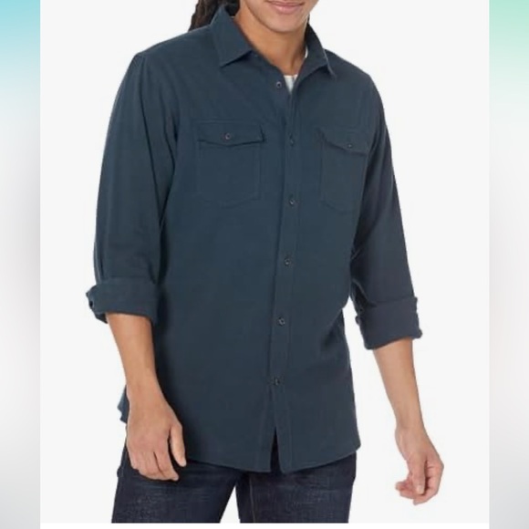 NWT Amazon Essentials Men's Regular-Fit Long-Sleeve Two-Pocket Flannel Shirt XL - Picture 7 of 8